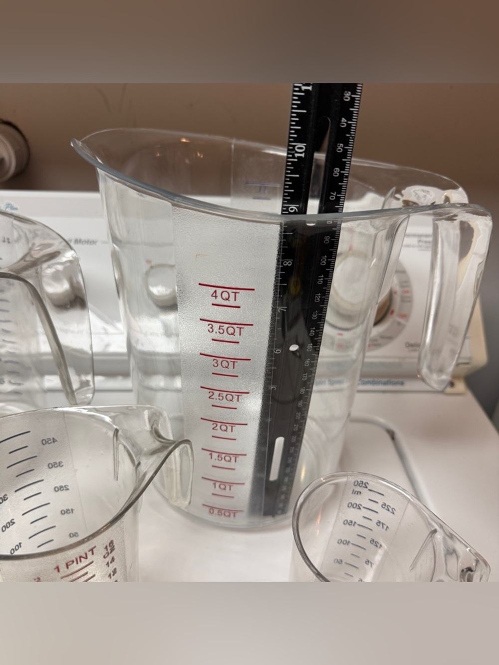 5pc Clear stackable Plastic Measuring Cup Set - Transparent - Picture 13 of 15